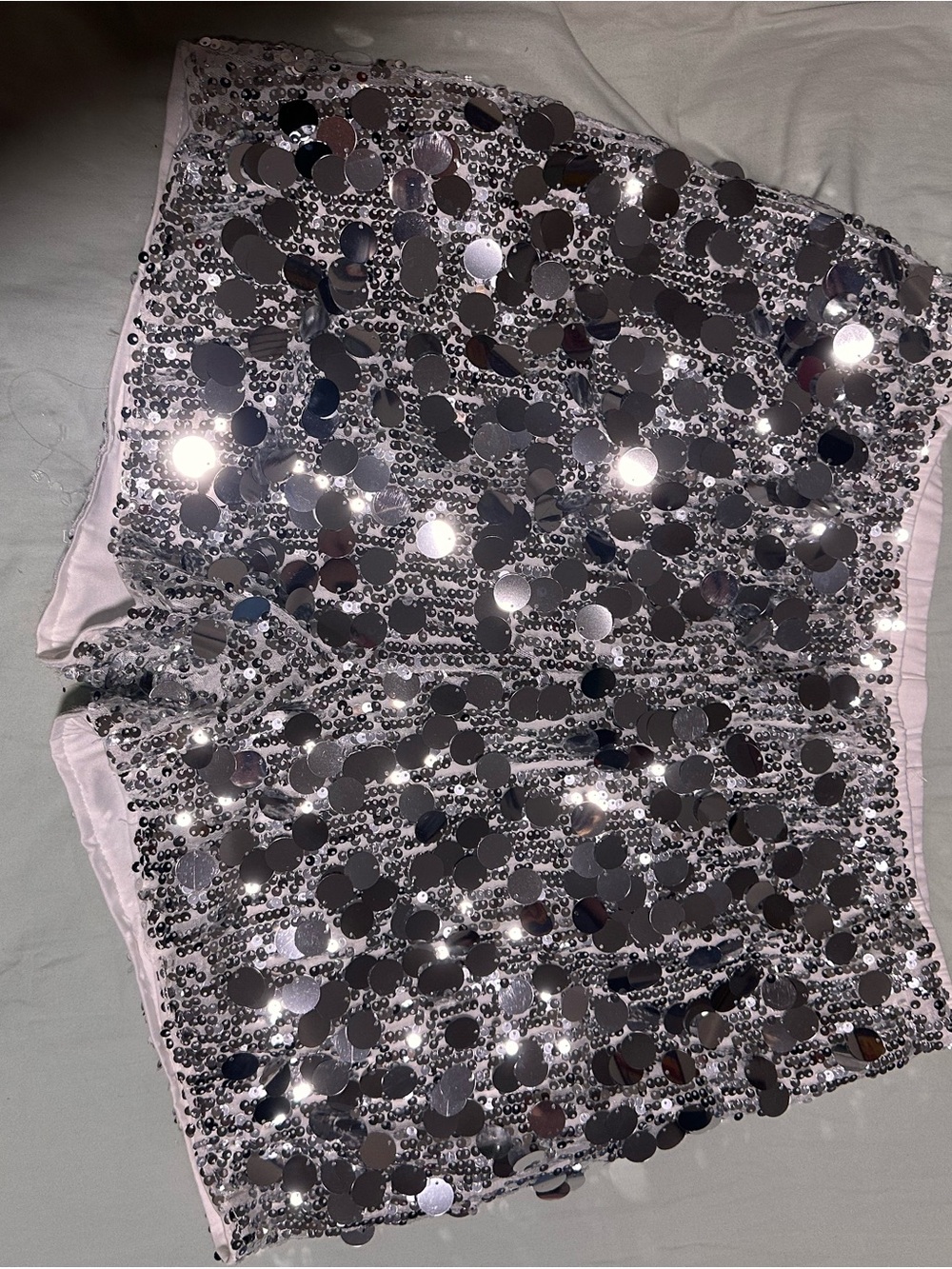 SHEIN Silver Sequin High Waist Women's Shorts